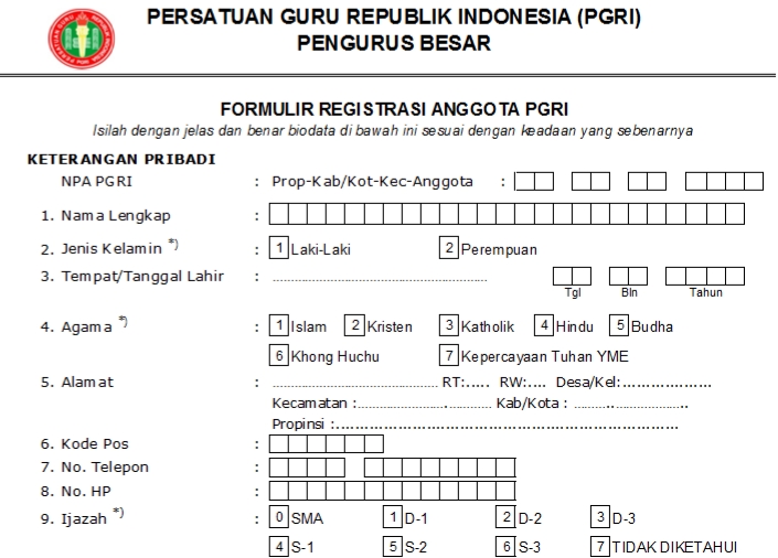 Pendaftaran PGRI Duren Sawit - Persatuan Guru Republik Indonesia Cabang Duren Sawit